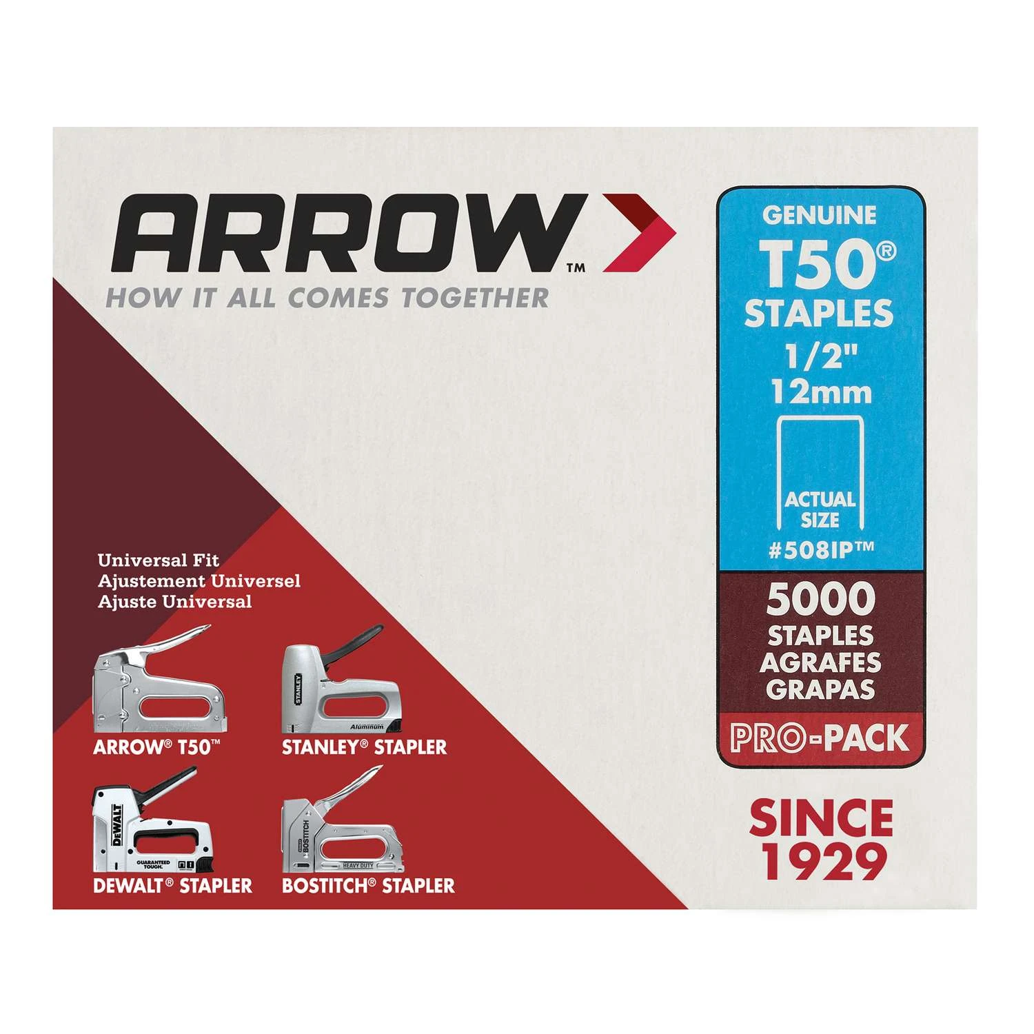 Arrow T50 3/8 In. W X 1/2 In. L 18 Ga. Flat Crown Heavy Duty Staples 5000 Pk 5 Arrow T50 3/8 In. W X 1/2 In. L 18 Ga. Flat Crown Heavy Duty Staples 5000 Pk - Image 3