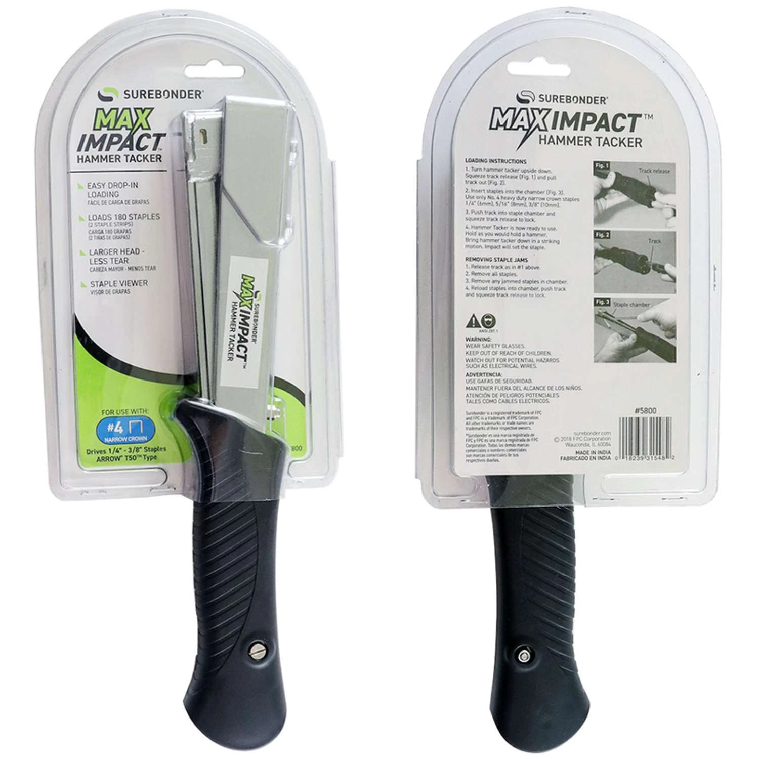 Surebonder MaxImpact 18 Ga. 7/16 In. Narrow Crown Hammer Tacker 4 Surebonder MaxImpact 18 Ga. 7/16 In. Narrow Crown Hammer Tacker - Image 2