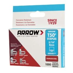 Arrow T50 3/8 In. W X 5/16 In. L 18 Ga. Flat Crown Heavy Duty Staples 1000 Pk 11 Arrow T50 3/8 In. W X 5/16 In. L 18 Ga. Flat Crown Heavy Duty Staples 1000 Pk -Senco Arrow Shop 1ef6ec77 ef15 4071 8531 c124b639b20a