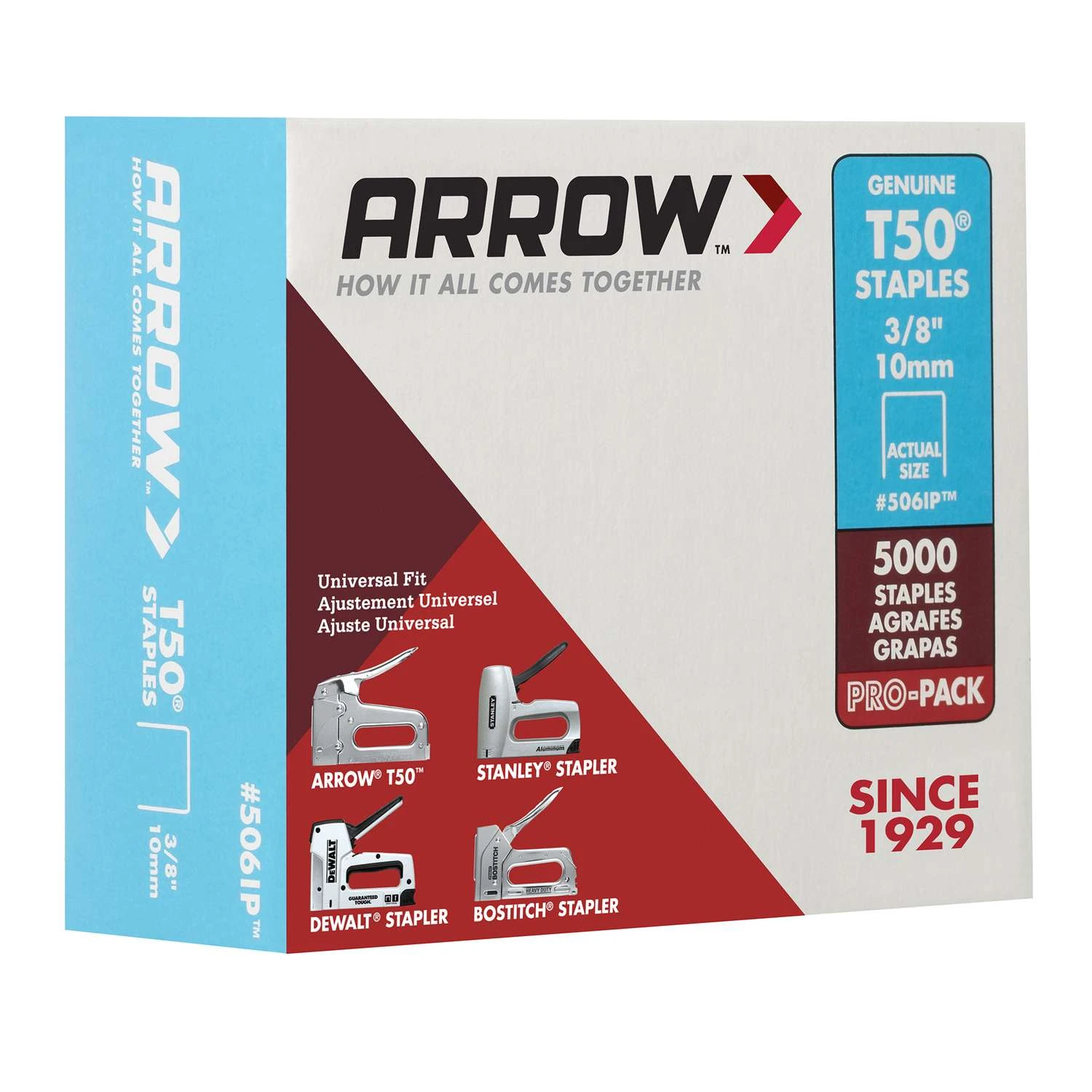 Arrow T50 3/8 In. W X 3/8 In. L 18 Ga. Flat Crown Heavy Duty Staples 5000 Pk 8 Arrow T50 3/8 In. W X 3/8 In. L 18 Ga. Flat Crown Heavy Duty Staples 5000 Pk - Image 6