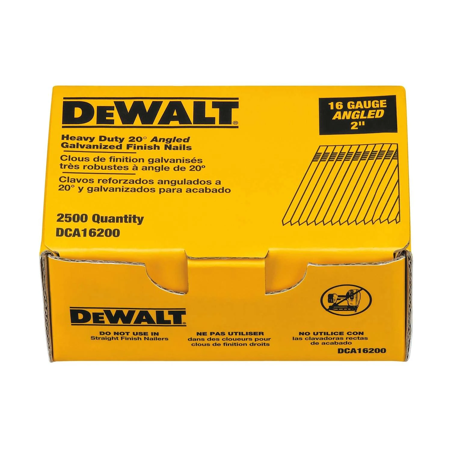 DeWalt 2 In. 16 Ga. Angled Strip Galvanized Finish Nails 20 Deg 2,500 Pk 5 DeWalt 2 In. 16 Ga. Angled Strip Galvanized Finish Nails 20 Deg 2,500 Pk - Image 3