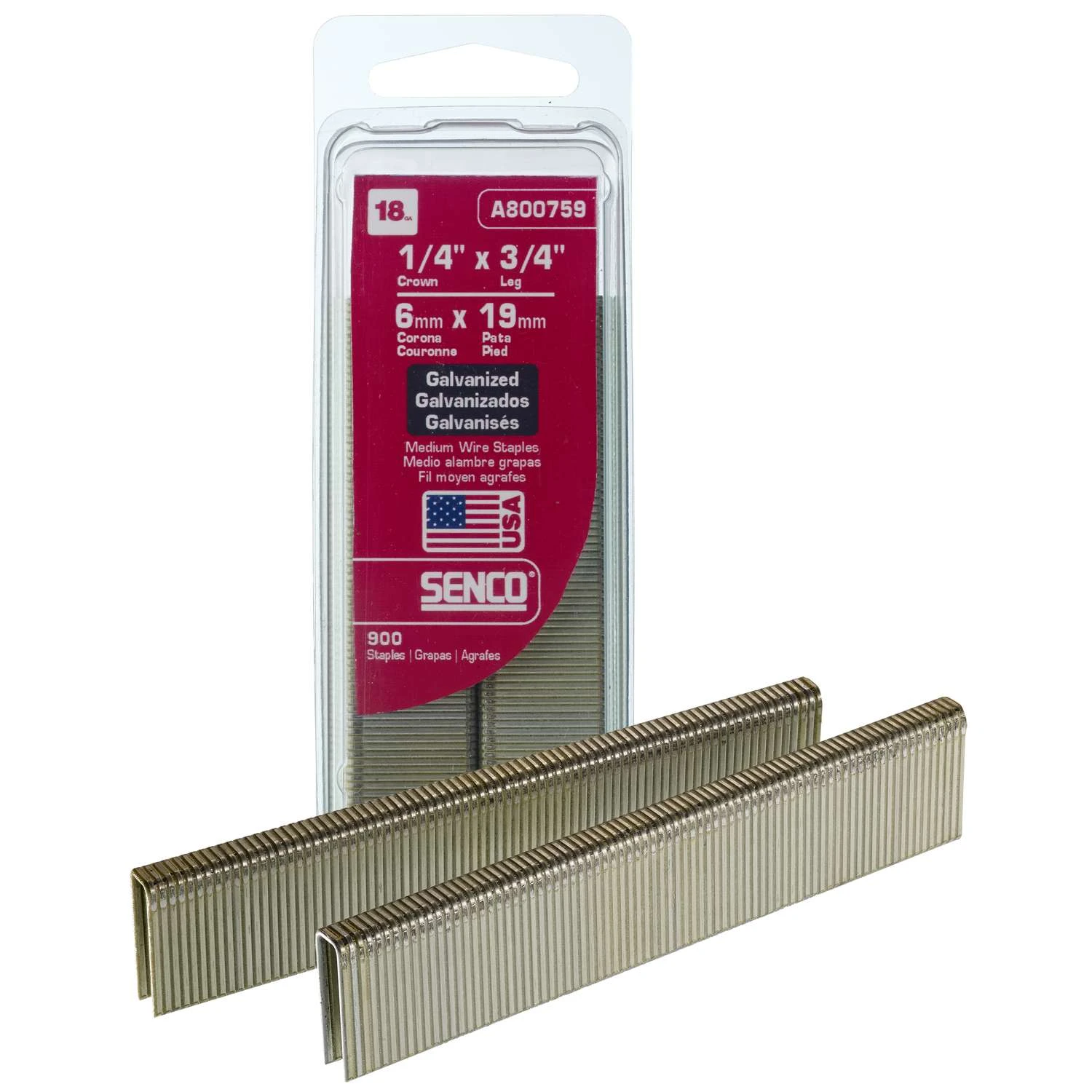 Senco 1/4 In. W X 3/4 In. L 18 Ga. Narrow Crown Finish Staples 900 Pk 4 Senco 1/4 In. W X 3/4 In. L 18 Ga. Narrow Crown Finish Staples 900 Pk - Image 2