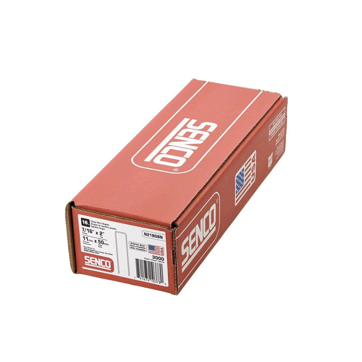 Senco N-Series 7/16 In. W X 2 In. L 16 Ga. Narrow Crown Heavy Wire Staples 10000 Pk 5 Senco N-Series 7/16 In. W X 2 In. L 16 Ga. Narrow Crown Heavy Wire Staples 10000 Pk - Image 3