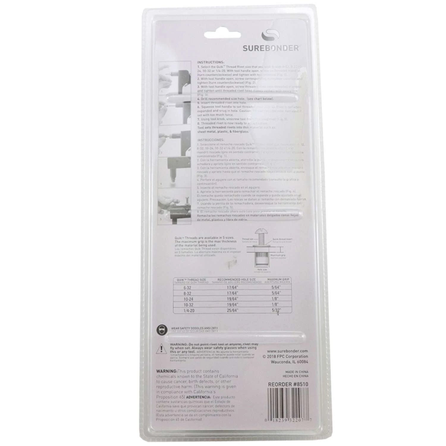 Surebonder Metal Threaded Insert Tool Rivet Tool Black/Green 1 Pc 5 Surebonder Metal Threaded Insert Tool Rivet Tool Black/Green 1 Pc - Image 3