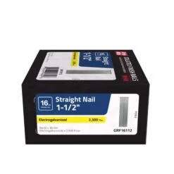 Grip-Rite 1-1/2 In. 16 Ga. Straight Strip Electro Galvanized Finish Nails 2500 Pk