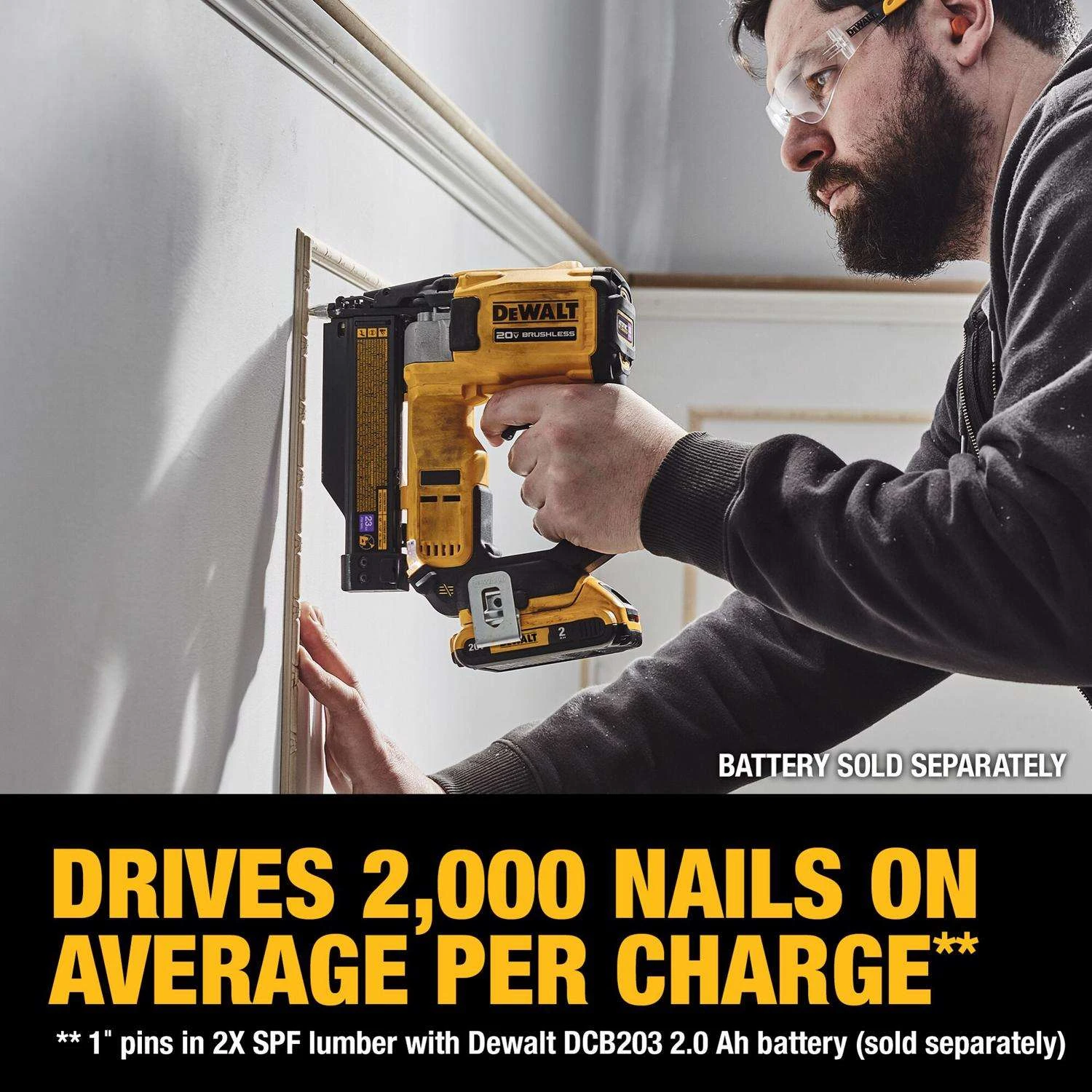 DeWalt 20V MAX 23 Ga. Cordless Compact Pin Nailer Tool Only 20 V 5 DeWalt 20V MAX 23 Ga. Cordless Compact Pin Nailer Tool Only 20 V - Image 3