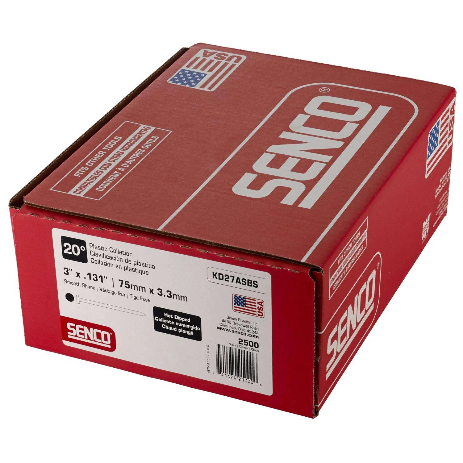 Senco 3 In. 16 Ga. Angled Strip Hot-Dip Galvanized Framing Nails 20 Deg 2,500 Pk 6 Senco 3 In. 16 Ga. Angled Strip Hot-Dip Galvanized Framing Nails 20 Deg 2,500 Pk - Image 4