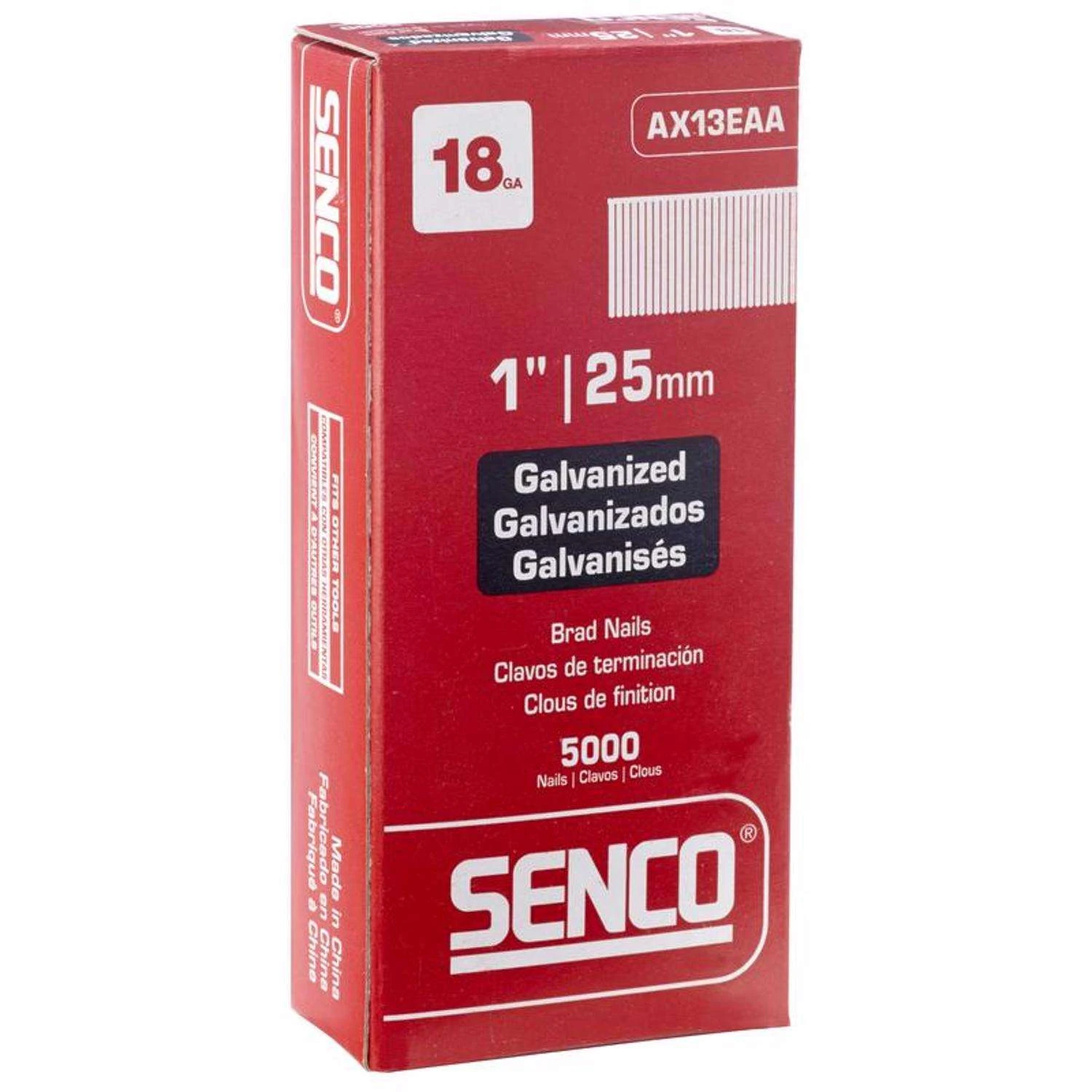 Senco 1 In. 18 Ga. Straight Strip Galvanized Brad Nails 5000 Pk 4 Senco 1 In. 18 Ga. Straight Strip Galvanized Brad Nails 5000 Pk - Image 2