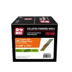 Grip-Rite 2-3/8 In. Angled Strip Hot-Dip Galvanized Framing Nails 33 Deg 2500 Pk