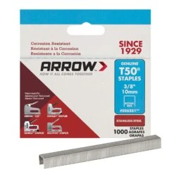 Arrow T50 3/8 In. W X 3/8 In. L 18 Ga. Flat Crown Heavy Duty Staples 1000 Pk