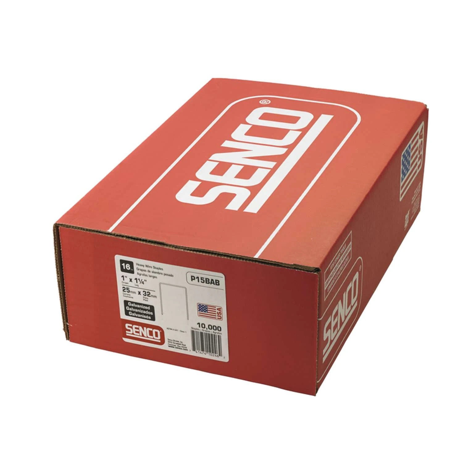 Senco 1 In. W X 1-1/4 In. L 16 Ga. Wide Crown Heavy Wire Staples 10000 Pk 4 Senco 1 In. W X 1-1/4 In. L 16 Ga. Wide Crown Heavy Wire Staples 10000 Pk - Image 2