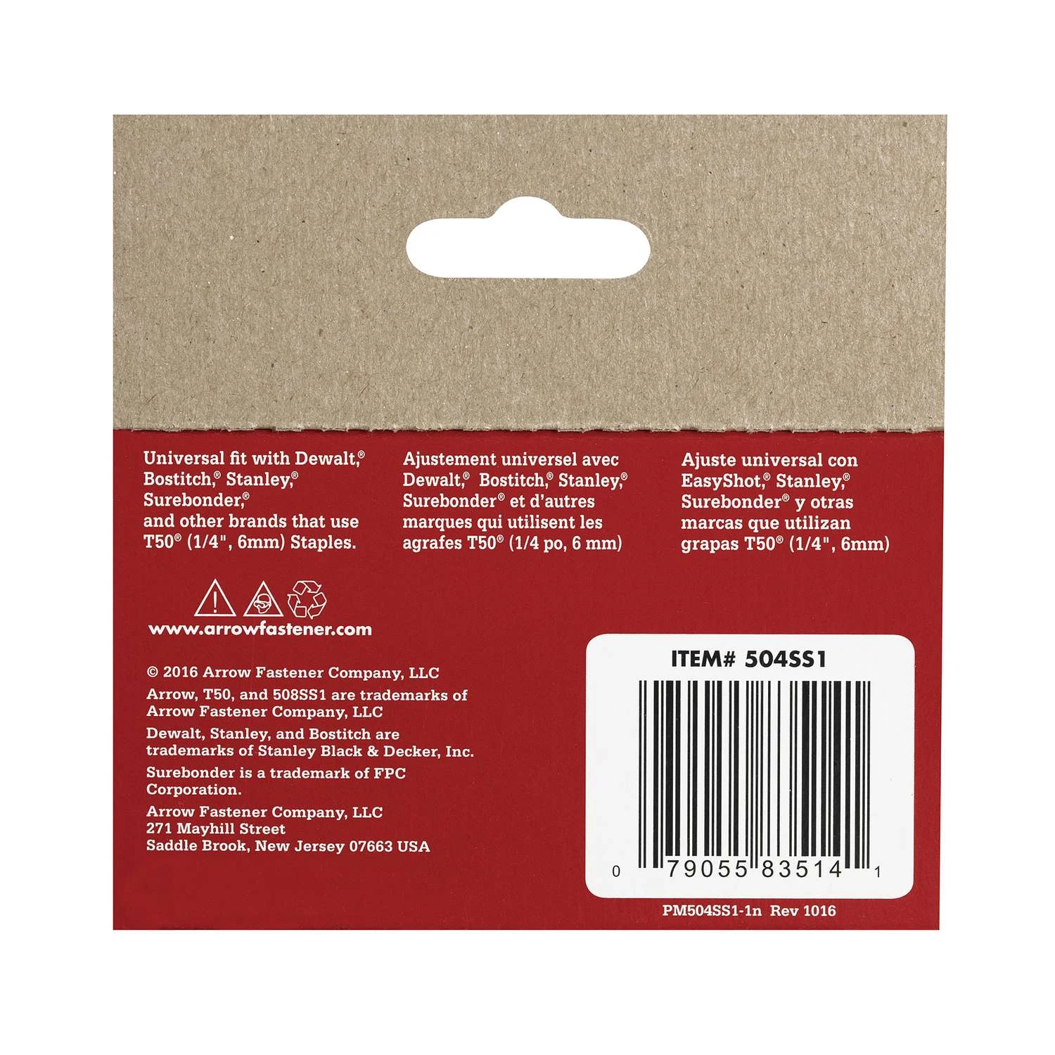 Arrow T50 3/8 In. W X 1/4 In. L 18 Ga. Flat Crown Heavy Duty Staples 1000 Pk 6 Arrow T50 3/8 In. W X 1/4 In. L 18 Ga. Flat Crown Heavy Duty Staples 1000 Pk - Image 4