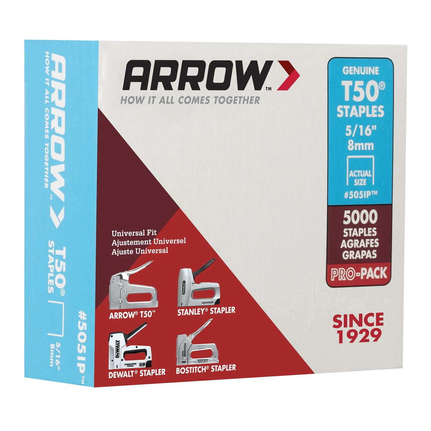 Arrow T50 3/8 In. W X 5/16 In. L 18 Ga. Flat Crown Heavy Duty Staples 5000 Pk 8 Arrow T50 3/8 In. W X 5/16 In. L 18 Ga. Flat Crown Heavy Duty Staples 5000 Pk - Image 6