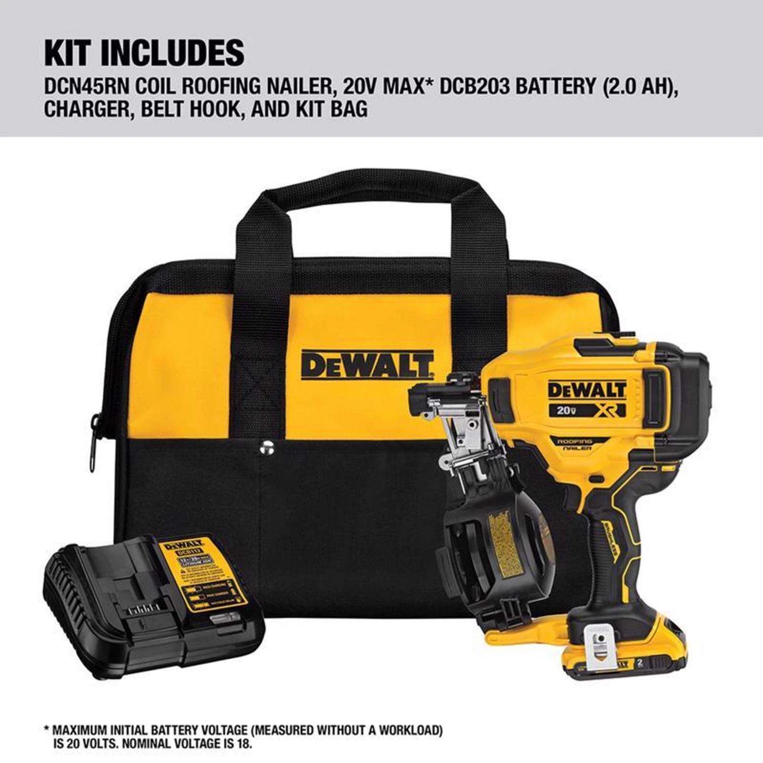 DeWalt 20V MAX Cordless 15 Deg Coil Roofing Nailer 20 V 4 DeWalt 20V MAX Cordless 15 Deg Coil Roofing Nailer 20 V - Image 2