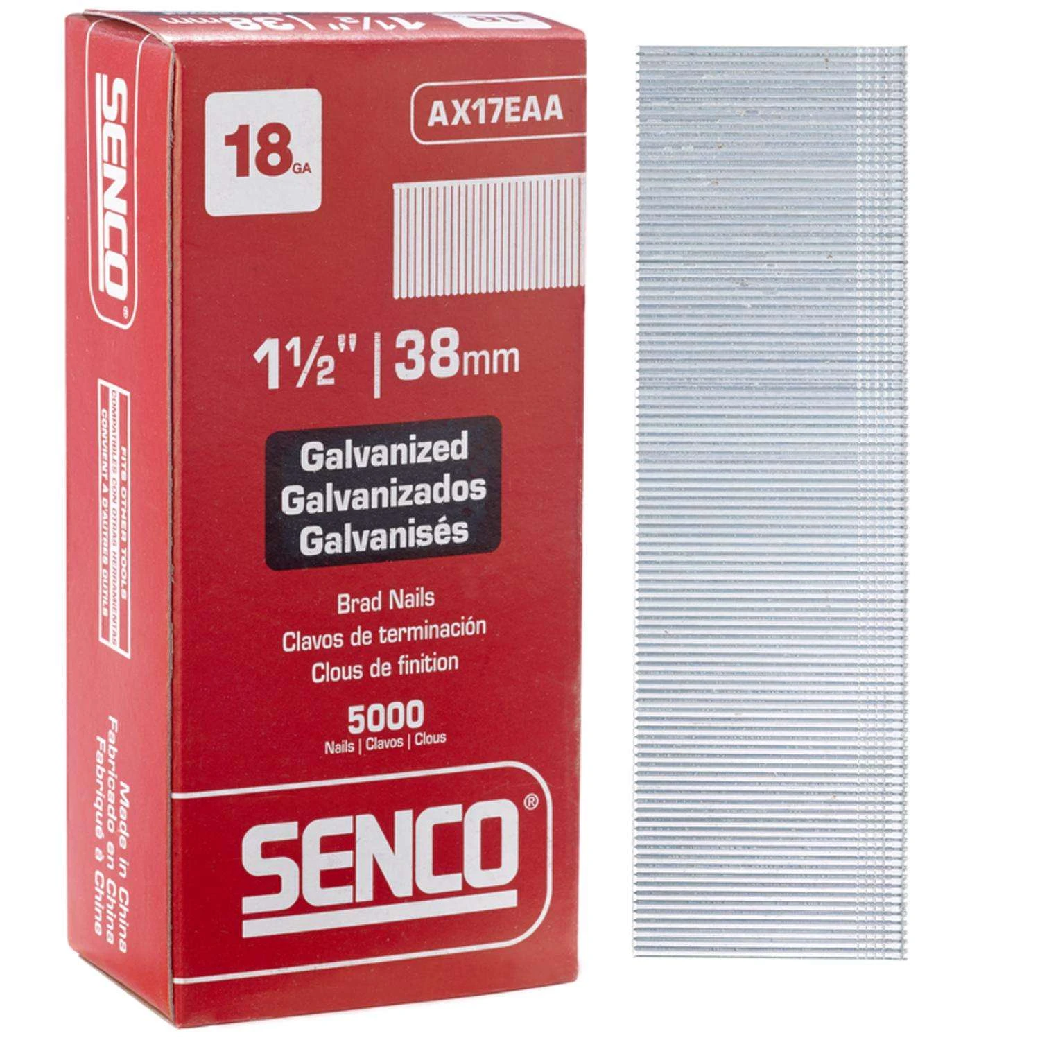 Senco 1-1/2 In. 18 Ga. Straight Strip Galvanized Brad Nails 5000 Pk 5 Senco 1-1/2 In. 18 Ga. Straight Strip Galvanized Brad Nails 5000 Pk - Image 3