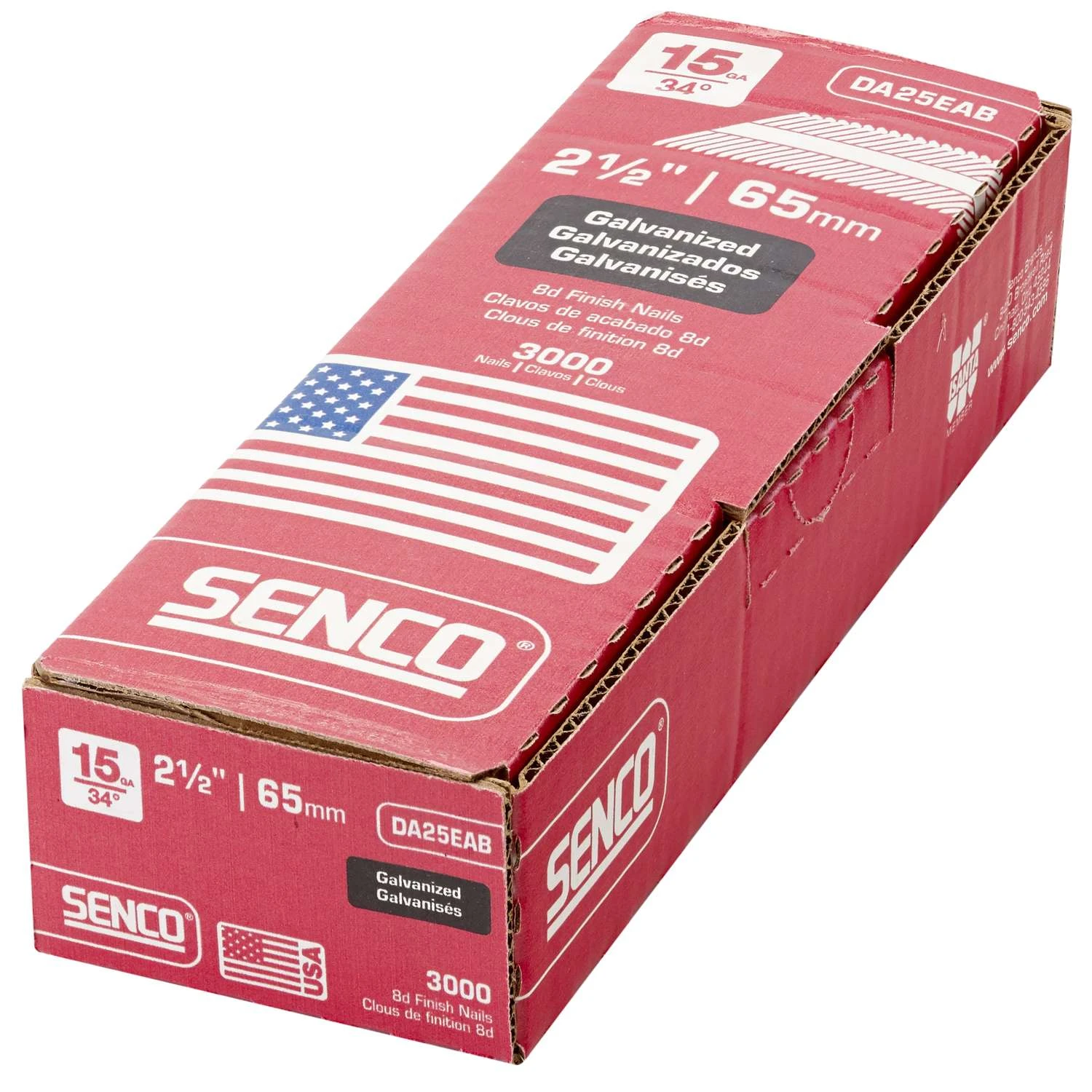 Senco 2-1/2 In. 15 Ga. Angled Strip Galvanized Finish Nails 34 Deg 3000 Pk 6 Senco 2-1/2 In. 15 Ga. Angled Strip Galvanized Finish Nails 34 Deg 3000 Pk - Image 4