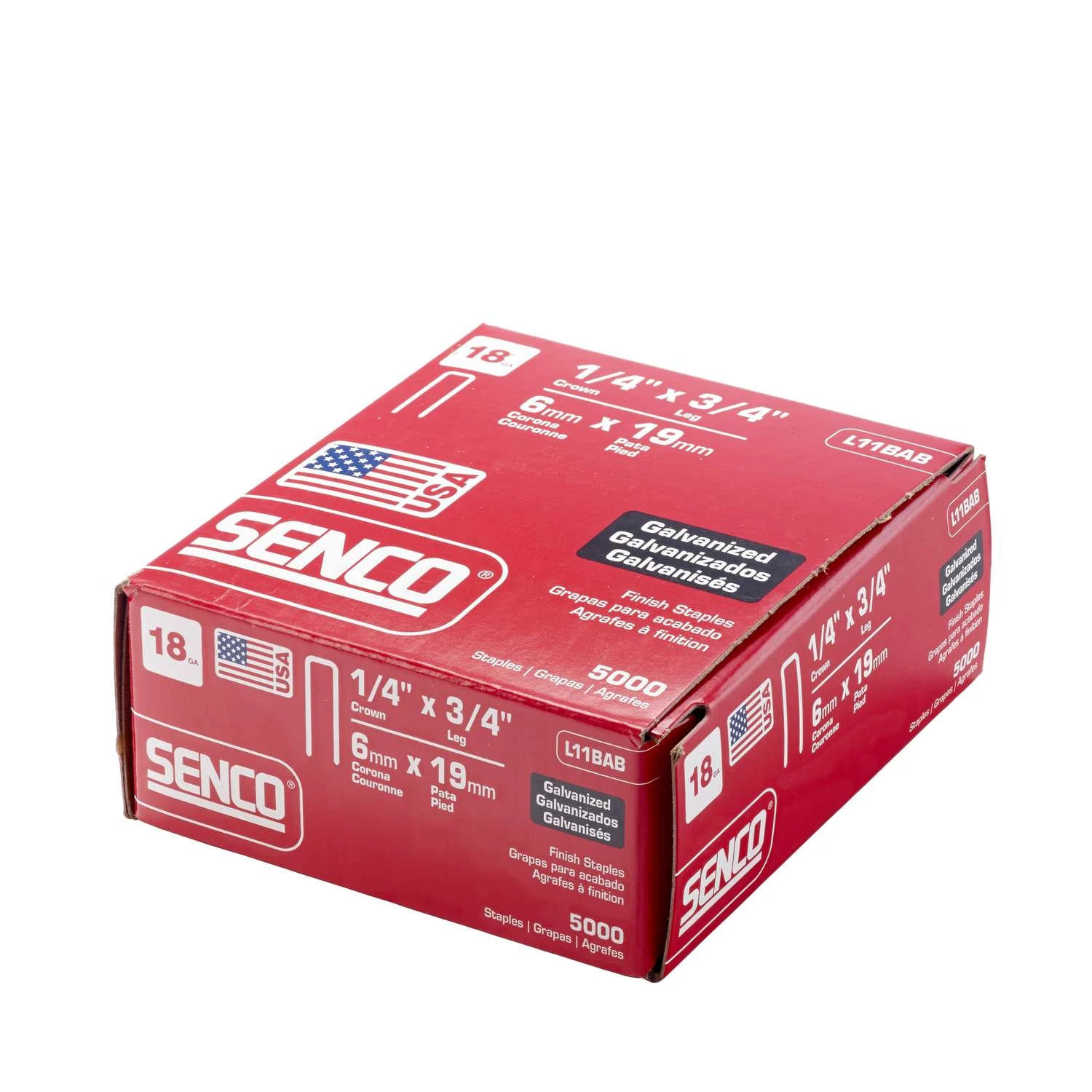 Senco 1/4 In. W X 3/4 In. L 18 Ga. Narrow Crown Finish Staples 5000 Pk 5 Senco 1/4 In. W X 3/4 In. L 18 Ga. Narrow Crown Finish Staples 5000 Pk - Image 3