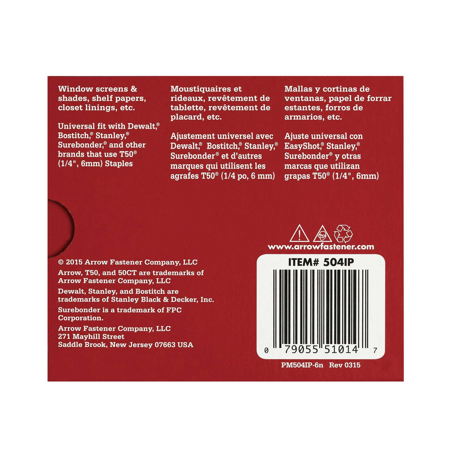 Arrow T50 3/8 In. W X 1/4 In. L 18 Ga. Flat Crown Heavy Duty Staples 5000 Pk 6 Arrow T50 3/8 In. W X 1/4 In. L 18 Ga. Flat Crown Heavy Duty Staples 5000 Pk - Image 4