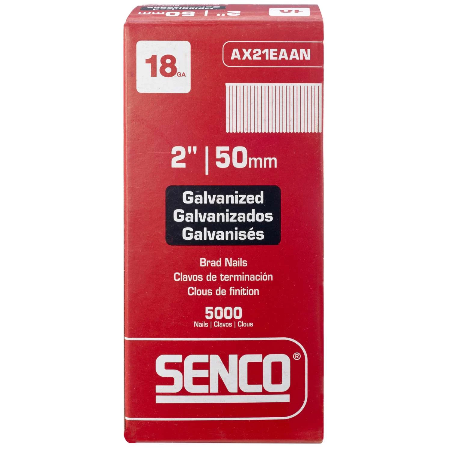 Senco 2 In. 18 Ga. Straight Strip Galvanized Brad Nails 5000 Pk 4 Senco 2 In. 18 Ga. Straight Strip Galvanized Brad Nails 5000 Pk - Image 2