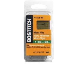 Bostitch 1 In. 23 Ga. Straight Strip Coated Micro Pins 3,000 Pk