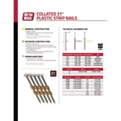 Grip-Rite 3 In. 11 Ga. Angled Strip Bright Framing Nails 21 Deg 1000 Pk 5 Grip-Rite 3 In. 11 Ga. Angled Strip Bright Framing Nails 21 Deg 1000 Pk -Senco Arrow Shop ccb13a1a e8d2 4fb8 83f8 1a88ab583c65