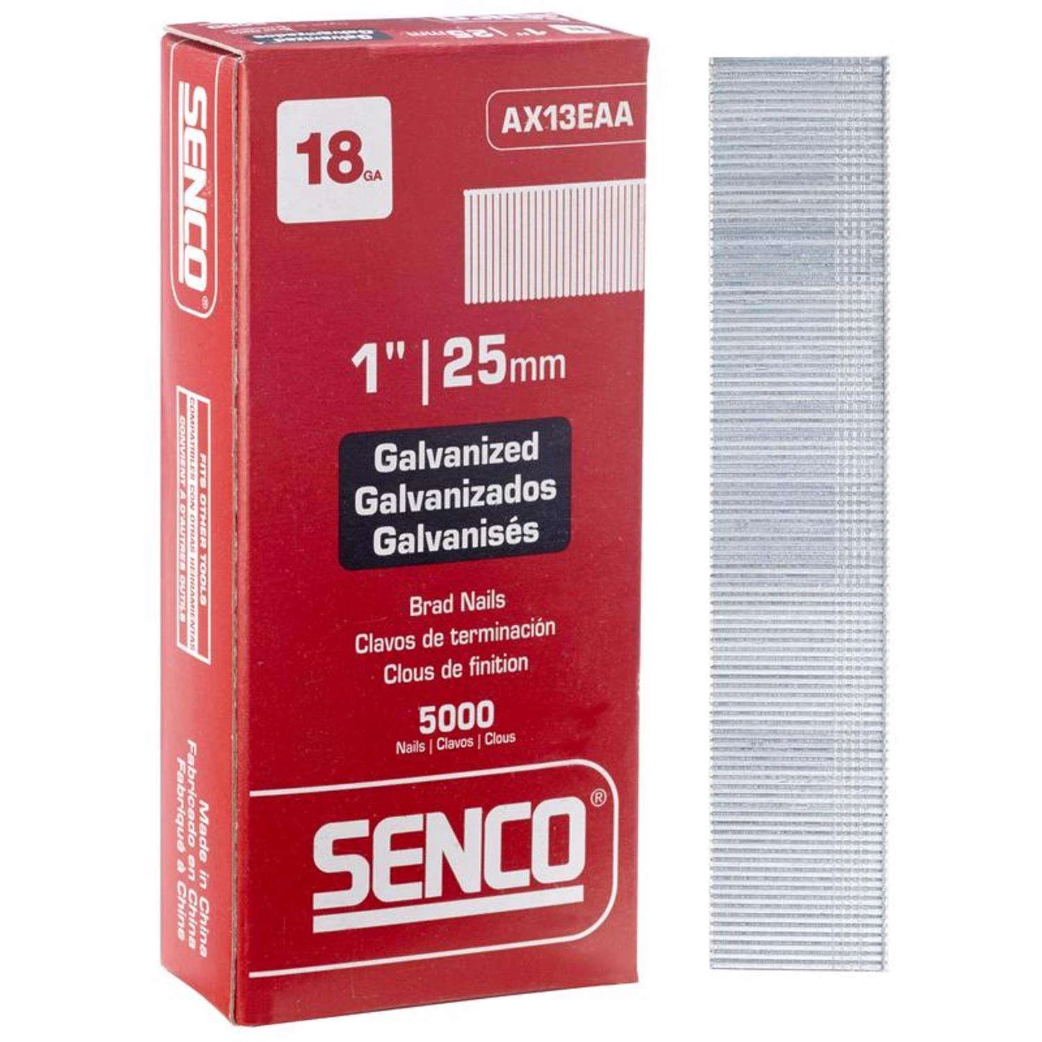 Senco 1 In. 18 Ga. Straight Strip Galvanized Brad Nails 5000 Pk 5 Senco 1 In. 18 Ga. Straight Strip Galvanized Brad Nails 5000 Pk - Image 3