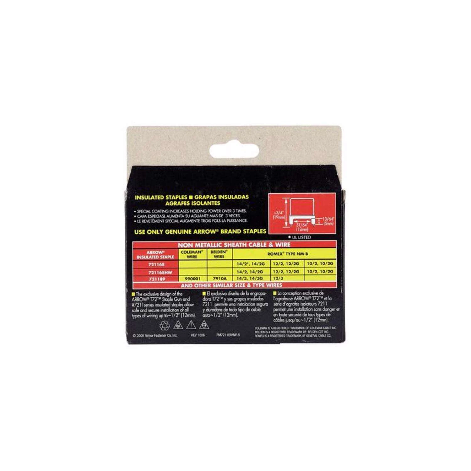 Arrow T72 31/64 In. W X 3/4 In. L 15 Ga. Wide Crown Insulated Staples 300 Pk 4 Arrow T72 31/64 In. W X 3/4 In. L 15 Ga. Wide Crown Insulated Staples 300 Pk - Image 2