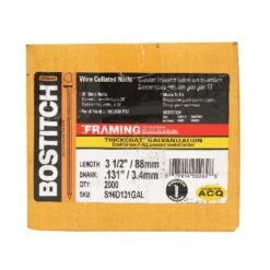 Bostitch 3-1/2 In. Angled Strip Galvanized Stick Nails 28 Deg 2000 Pk
