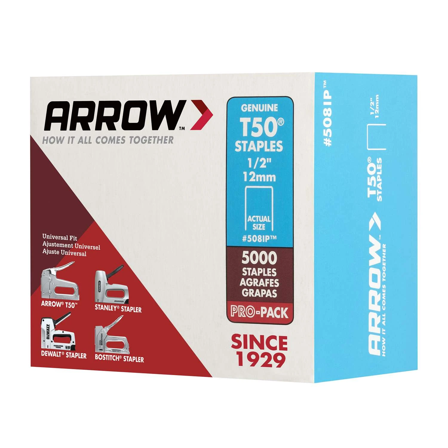 Arrow T50 3/8 In. W X 1/2 In. L 18 Ga. Flat Crown Heavy Duty Staples 5000 Pk 7 Arrow T50 3/8 In. W X 1/2 In. L 18 Ga. Flat Crown Heavy Duty Staples 5000 Pk - Image 5
