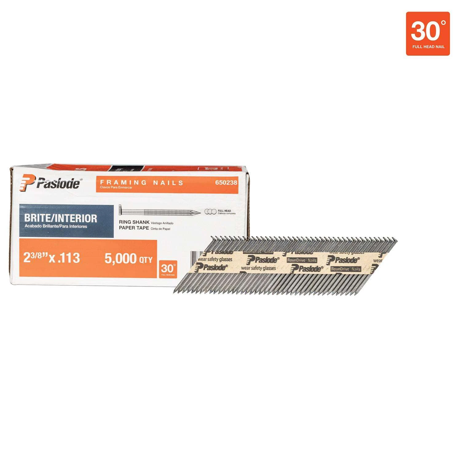 Paslode RounDrive 2-3/8 In. Angled Strip Brite Framing Nails 30 Deg 1 Pk 5 Paslode RounDrive 2-3/8 In. Angled Strip Brite Framing Nails 30 Deg 1 Pk - Image 3