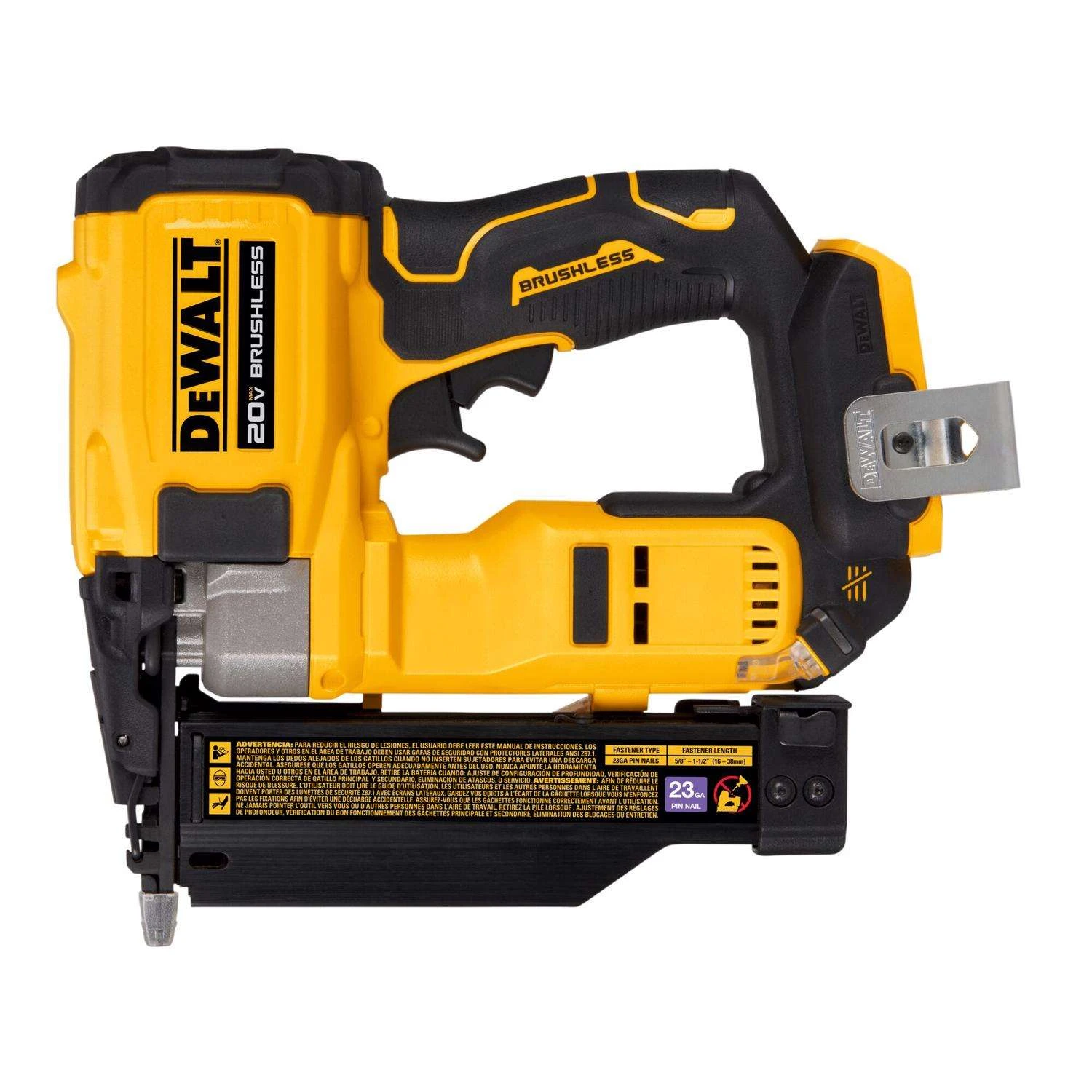 DeWalt 20V MAX 23 Ga. Cordless Compact Pin Nailer Tool Only 20 V 3 DeWalt 20V MAX 23 Ga. Cordless Compact Pin Nailer Tool Only 20 V